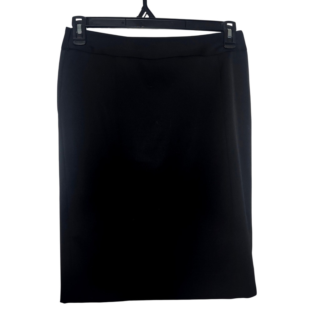 Anne Klein New York Black Virgin Wool Pencil Skirt Size 6P Petite Professional